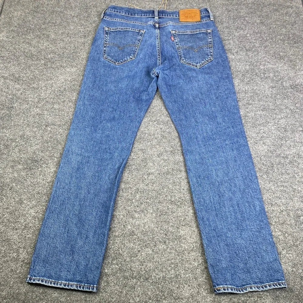 Levis Premium 514 Straight Fit Mens Blue Denim Jeans W32 L30 Medium Wash